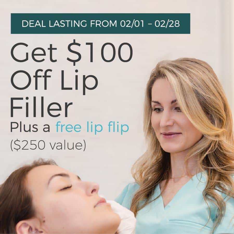 Get $100 Off Lip Filler Plus a free lip flip