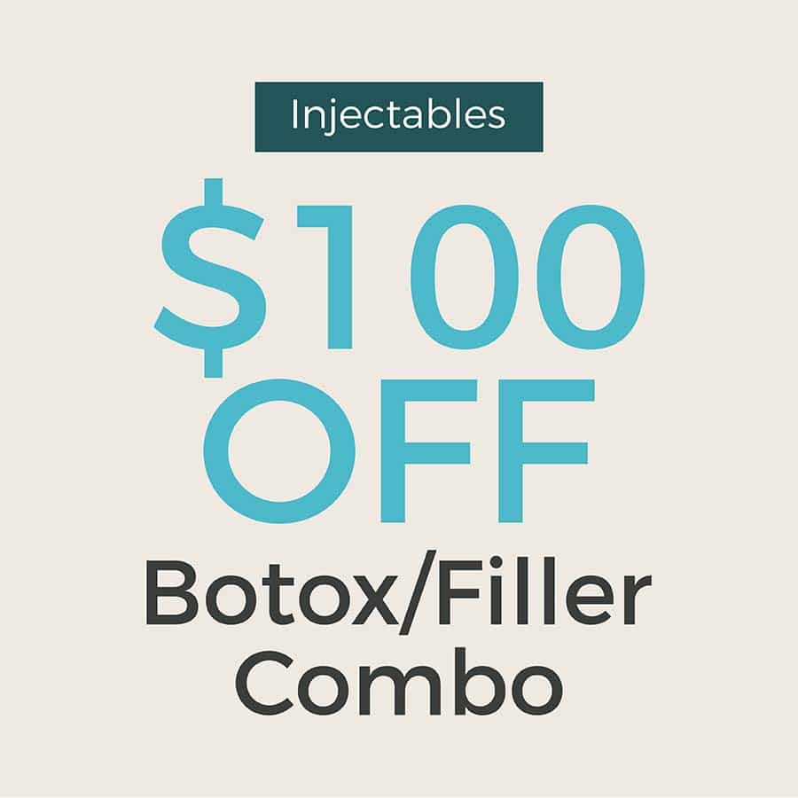 100 dollars off Botox and filler combo march 2026 special
