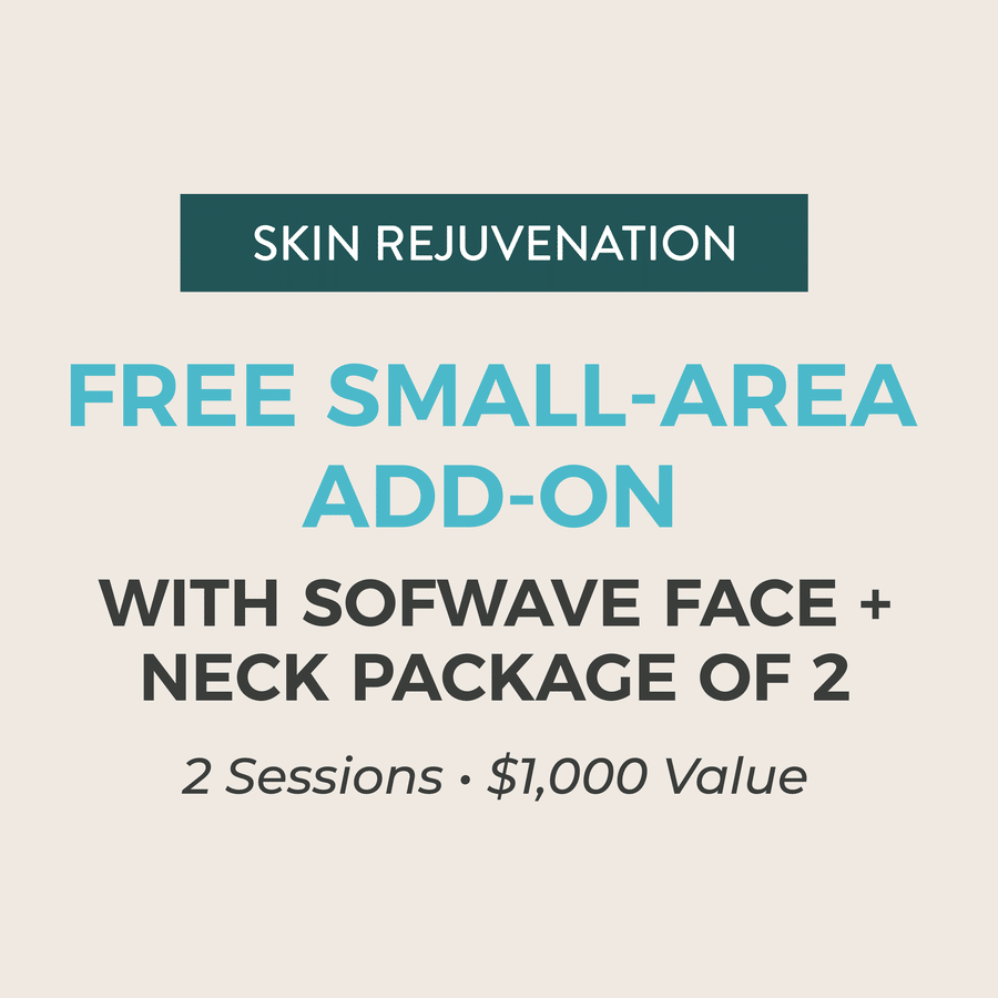 Skin rejuvenation October special: free small-area add-on with a Sofwave Face + Neck package of 2, a $1,000 value, in Lakewood Ranch, Florida